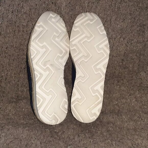 L'INTERVALLE-Spain-Perforated Blue Suede Espadrille Flatforms-Sz 7-Excellent - Picture 6 of 6